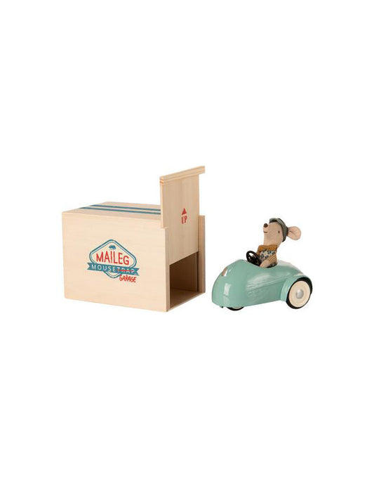 Maileg Mouse Car with Garage Blue