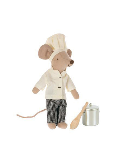 Maileg Chef Mouse with Soup Pot & Spoon