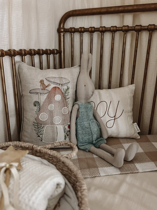 Maileg Rabbit Size 4 in Knitted Overalls