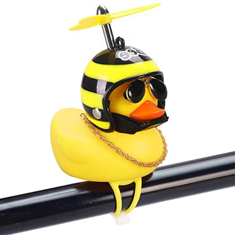 Cute Rubber Duck Toys Helmet Yellow with Propeller