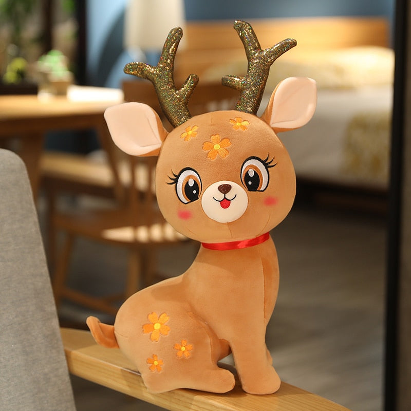 Kawaii Sika Deer Plush Toys Beautiful Dolls Gift