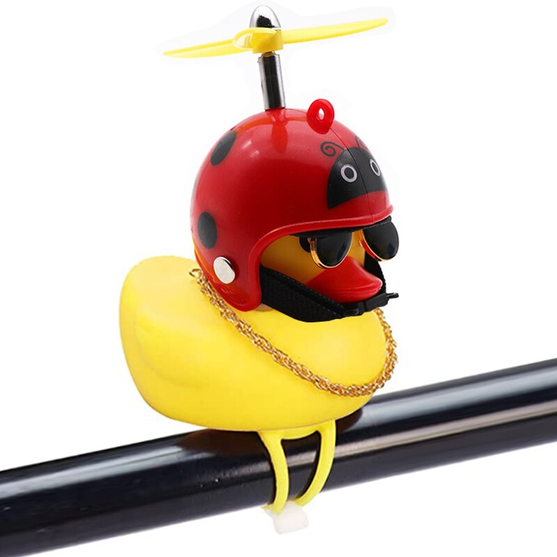 Cute Rubber Duck Toys Helmet Yellow with Propeller