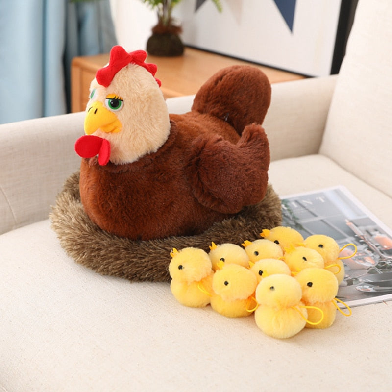 Swan /Chicken Family Plush Toy Lifelike Animals