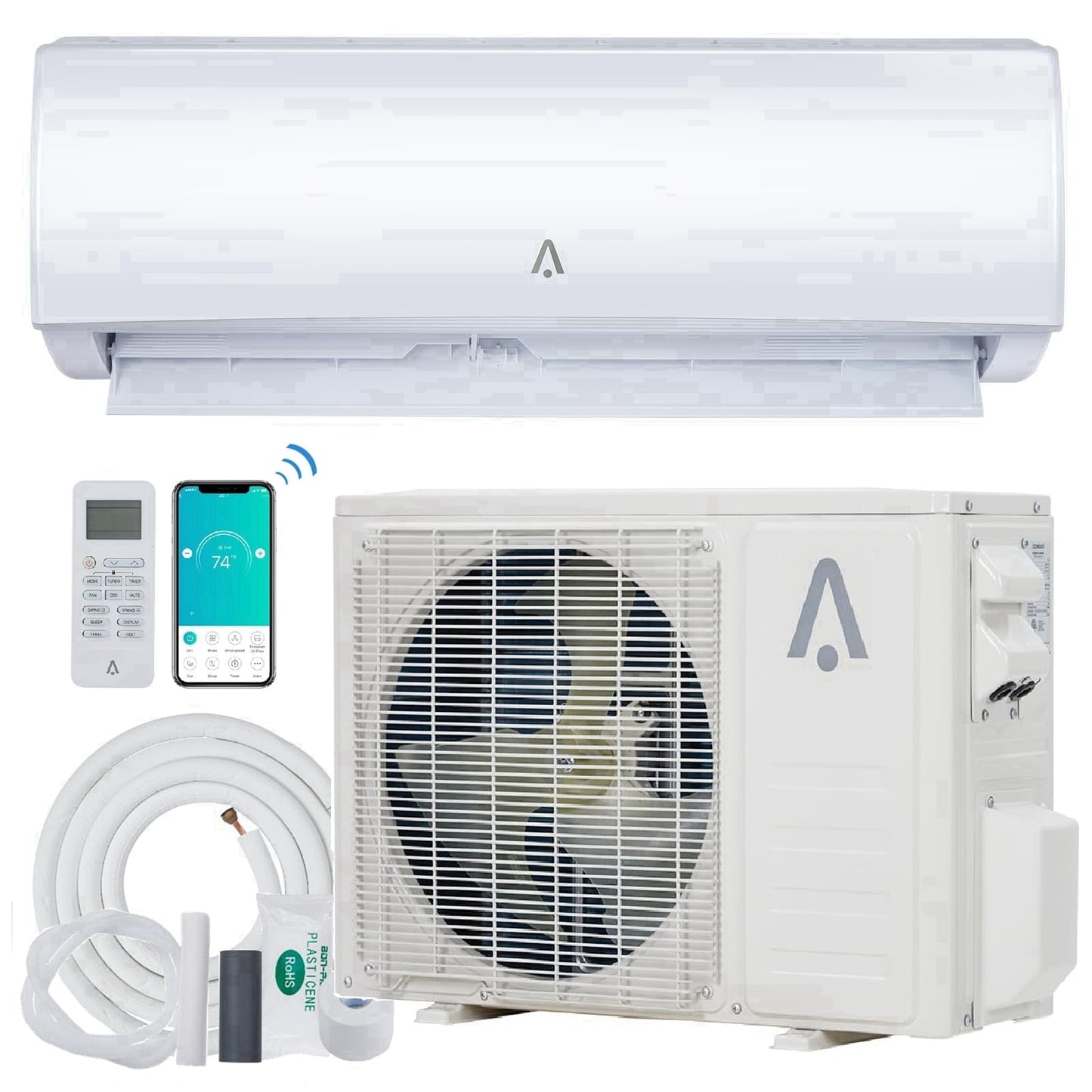 WhizMax 9000 BTU Mini Split Air Conditioner & Heater with Inverter System & WiFi Enabled. 19 SEER