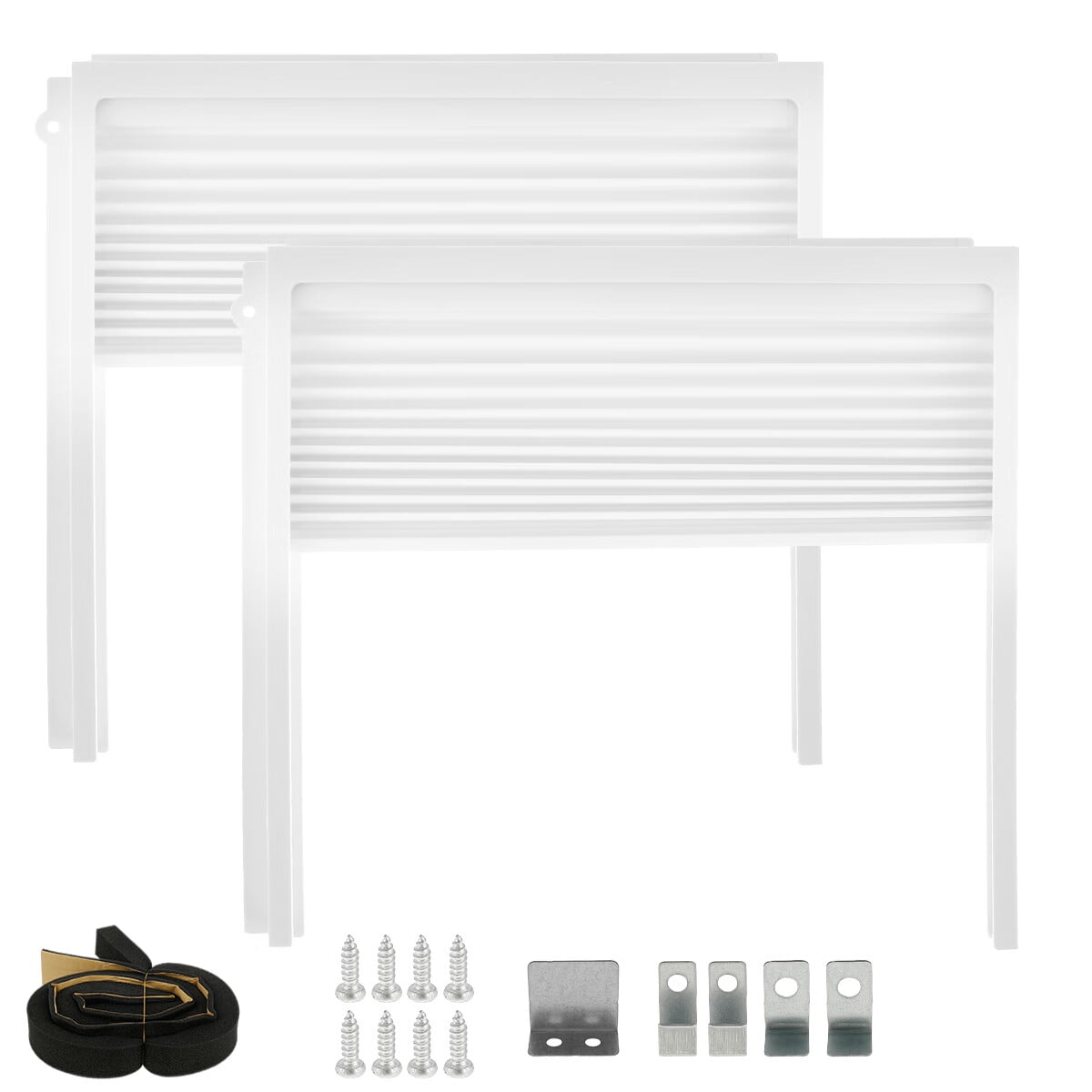 Window Air Conditioner Side Panels and Frame Set Air Conditioner Accordion Filler Kit Adjustable Insulation AC Side Panels Dust-proof AC Side Panels AC Accessories for Winter and Summer