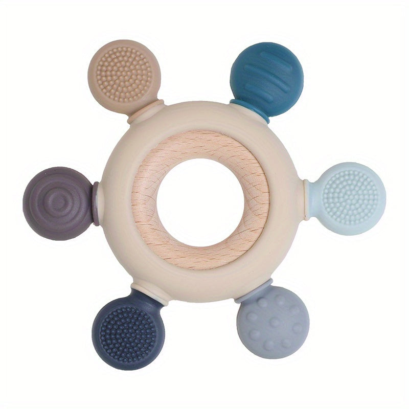 Soothe Your Baby's Teething Pain with this BPA-Free Silicone Rudder Teether - Perfect for Boys and Girls!