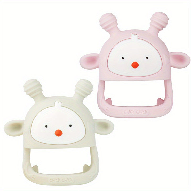 Silicone Baby Teething Toy Never Drop Infants Toys Baby Teether Infant Rattling Teether Soothing Pacifier Teething Toys For Babies 6-12 Months BPA Free (1/2 Pack)