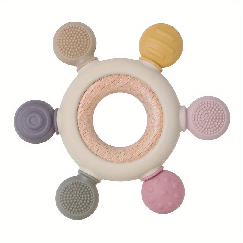 Soothe Your Baby's Teething Pain with this BPA-Free Silicone Rudder Teether - Perfect for Boys and Girls!