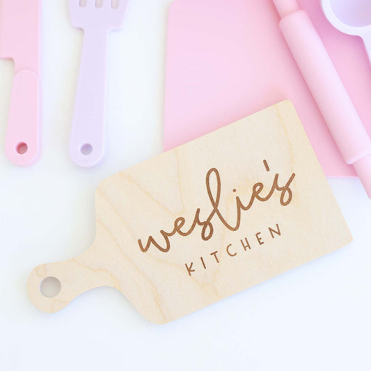 Silicone Play Kitchen Set with Personalized Cutting Board | Bubblegum