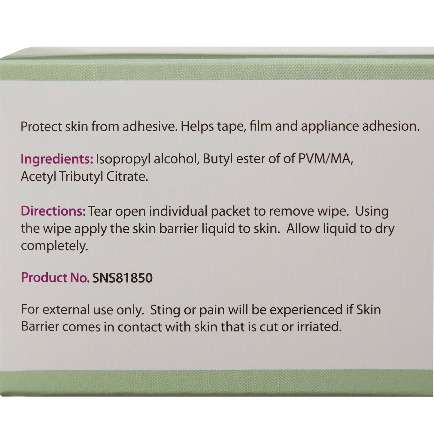 Safe N Simple Skin Barrier Wipe, 50 Packets per Box